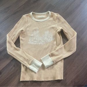 american eagle waffle knit graphic long sleeve